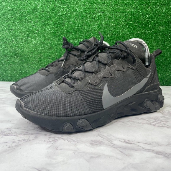 Nike Other - Nike Element React 55 Triple Black Shoes Men's 7.5 Women's 9 Sneakers Athletic